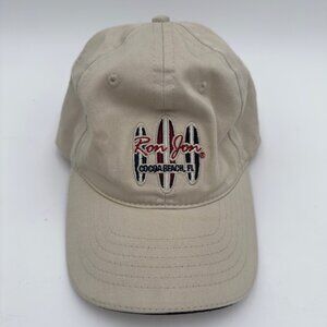 Ron Jon Surf Shop Cocoa Beach, FL Cap Adjustable Khaki Coastal Beach Sun Outdoor